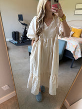 Load image into Gallery viewer, Cream Puff Sleeve Midi