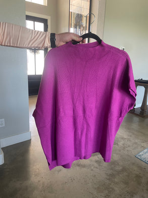 Purple Mockneck Sleeveless Sweater