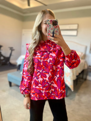 Pink Abstract Floral Top