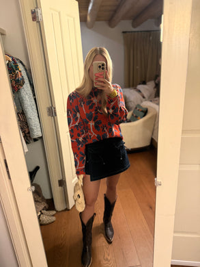 Red Floral Sweater