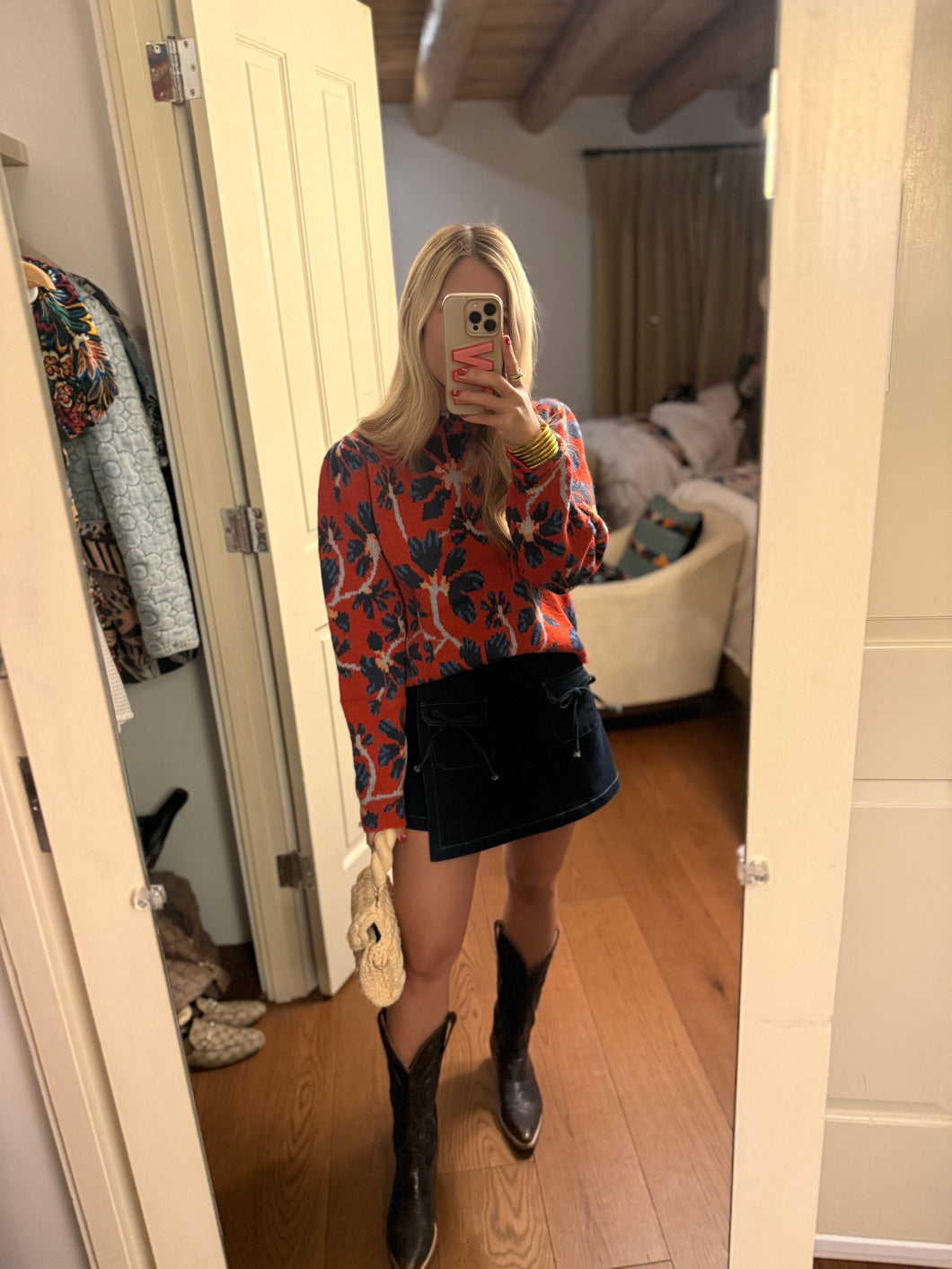 Red Floral Sweater