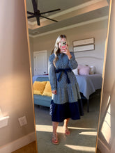Load image into Gallery viewer, Navy Striped Midi