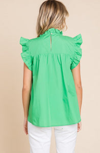 Bright Green Embroidered Top
