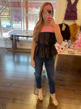 Load image into Gallery viewer, Black Ruffle Leather Top