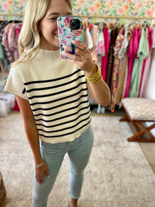 Striped Mockneck Sweater