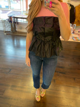 Load image into Gallery viewer, Black Ruffle Leather Top