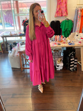 Load image into Gallery viewer, Magenta Long Sleeve Midi