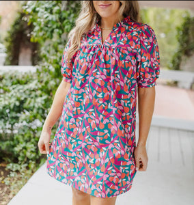 Pink Leaves Dress