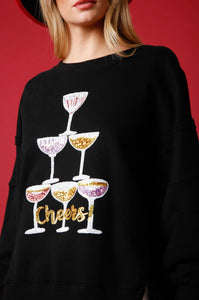 Cheers Sequin Sweatshirt