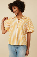 Load image into Gallery viewer, Yellow Striped Button Up