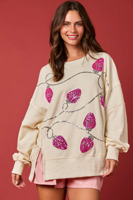 Pink Christmas Lights Sweatshirt