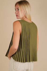Olive Green Pleated Top