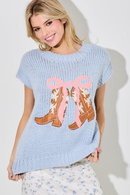 Boots and Bow Sweater Vest