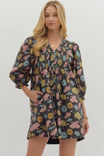 Load image into Gallery viewer, Black Florals Dress
