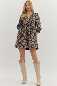 Black Florals Dress