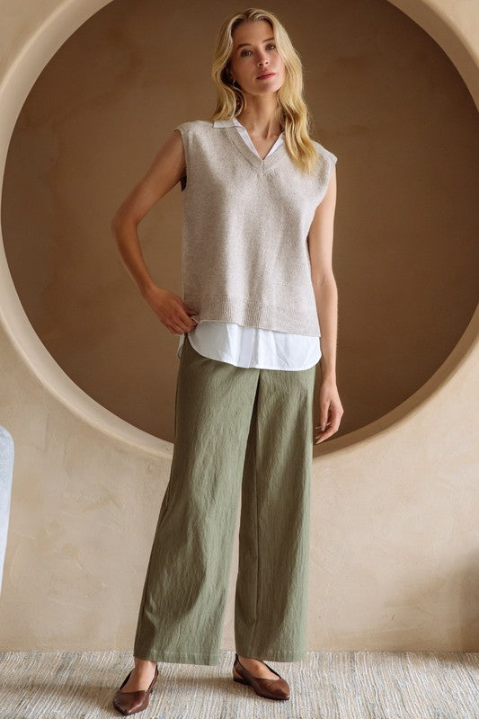 Mixed Media Sweater Vest