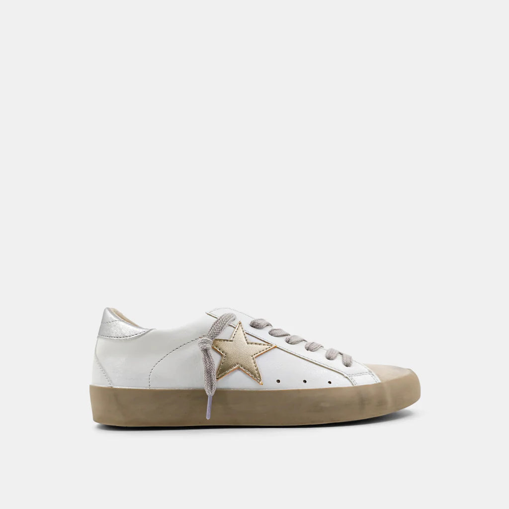 Neutral Gold Star Sneakers