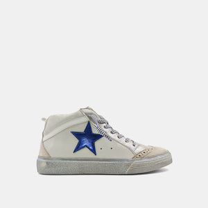 Blue and Silver Mid Star Sneakers