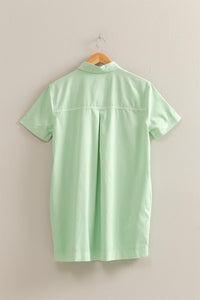 Mint Button Up Dress