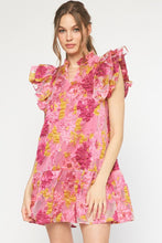 Load image into Gallery viewer, Pink Floral Textured Dress