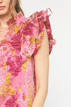 Load image into Gallery viewer, Pink Floral Textured Dress