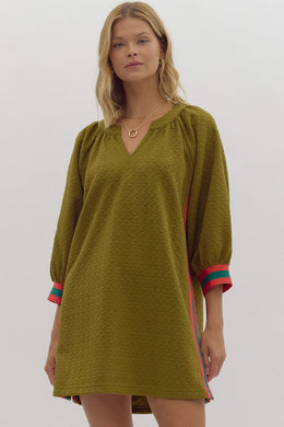 Olive Textured Dress