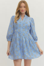 Load image into Gallery viewer, Blue Floral Button Dress