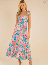 Load image into Gallery viewer, Floral Smocked Tie Midi