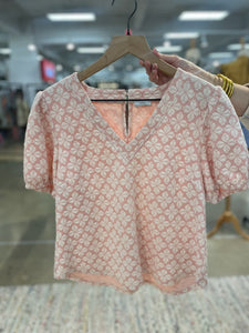 Pink Printed Knit Top