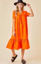 Load image into Gallery viewer, Bright Orange Midi Dress
