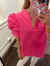 Load image into Gallery viewer, Hot Pink Scrunch Sleeve Top