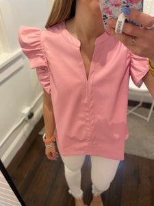 Blush Leather Top