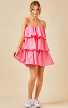 Load image into Gallery viewer, Pink Ruffle Tiered Dress