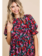 Load image into Gallery viewer, Black Mix Floral Dress