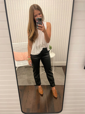 Leather Cropped Pants