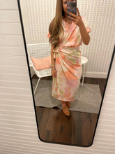 Load image into Gallery viewer, Coral Watercolor Midi Dress