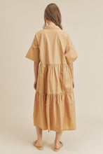 Load image into Gallery viewer, Tan Button Up Midi