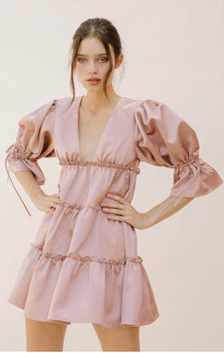 Metallic Rose Dress