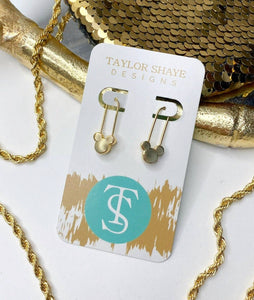 Mouse Safety Pin Earrings