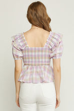 Load image into Gallery viewer, Lavender Ruffle Smocked Top