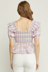 Lavender Ruffle Smocked Top