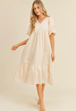 Load image into Gallery viewer, Cream Puff Sleeve Midi
