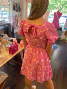 Pink Big Florals Dress