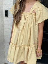 Load image into Gallery viewer, Yellow Tie Babydoll Dress
