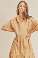 Load image into Gallery viewer, Tan Button Up Midi