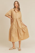 Load image into Gallery viewer, Tan Button Up Midi