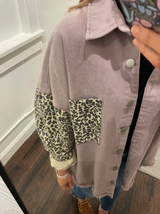 Purple & Leopard Denim Jacket