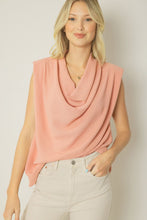 Load image into Gallery viewer, Salmon Cowl Neck Top