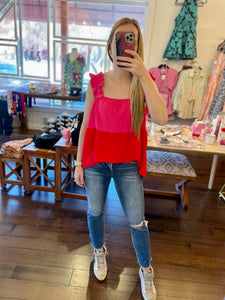 Pink and Red Tank
