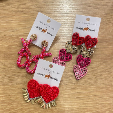 Valentines Beaded Earrings